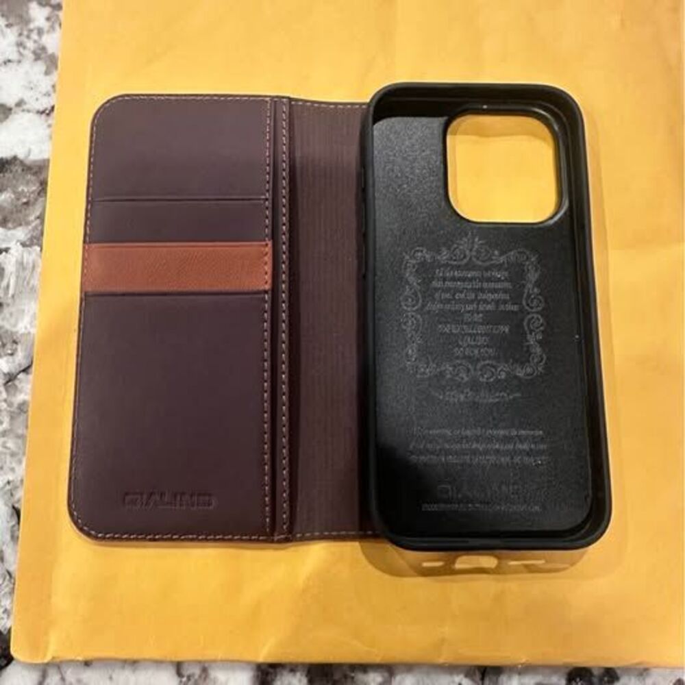 Genuine Leather iPhone 15 Pro Flip Wallet - Premium Brown (120$ Org Price)